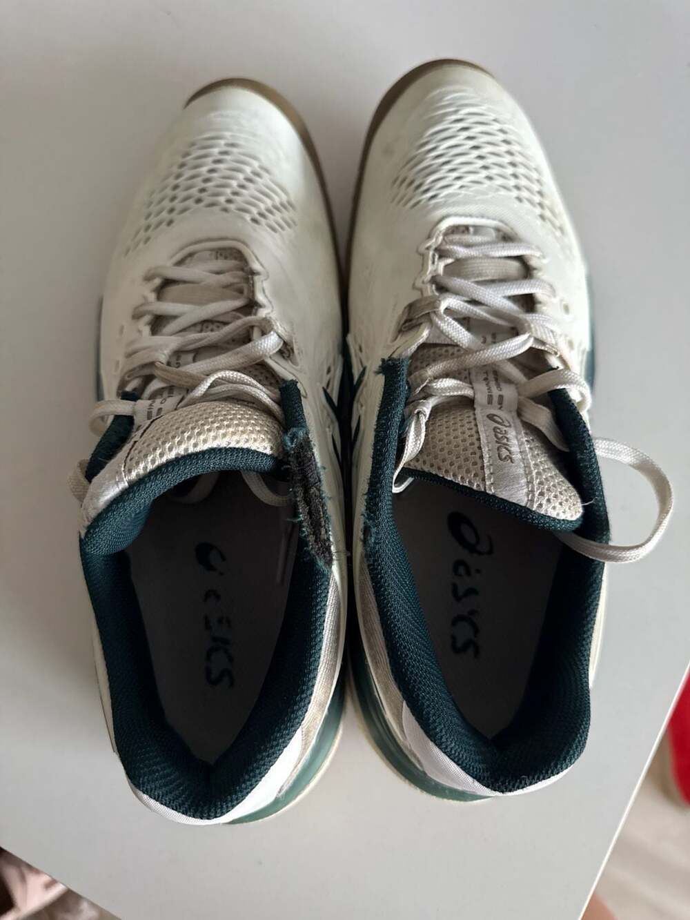 ASICS Men's Gel-Resolution X Tennis Shoes White/Saxon Green - Picture 7 of 10